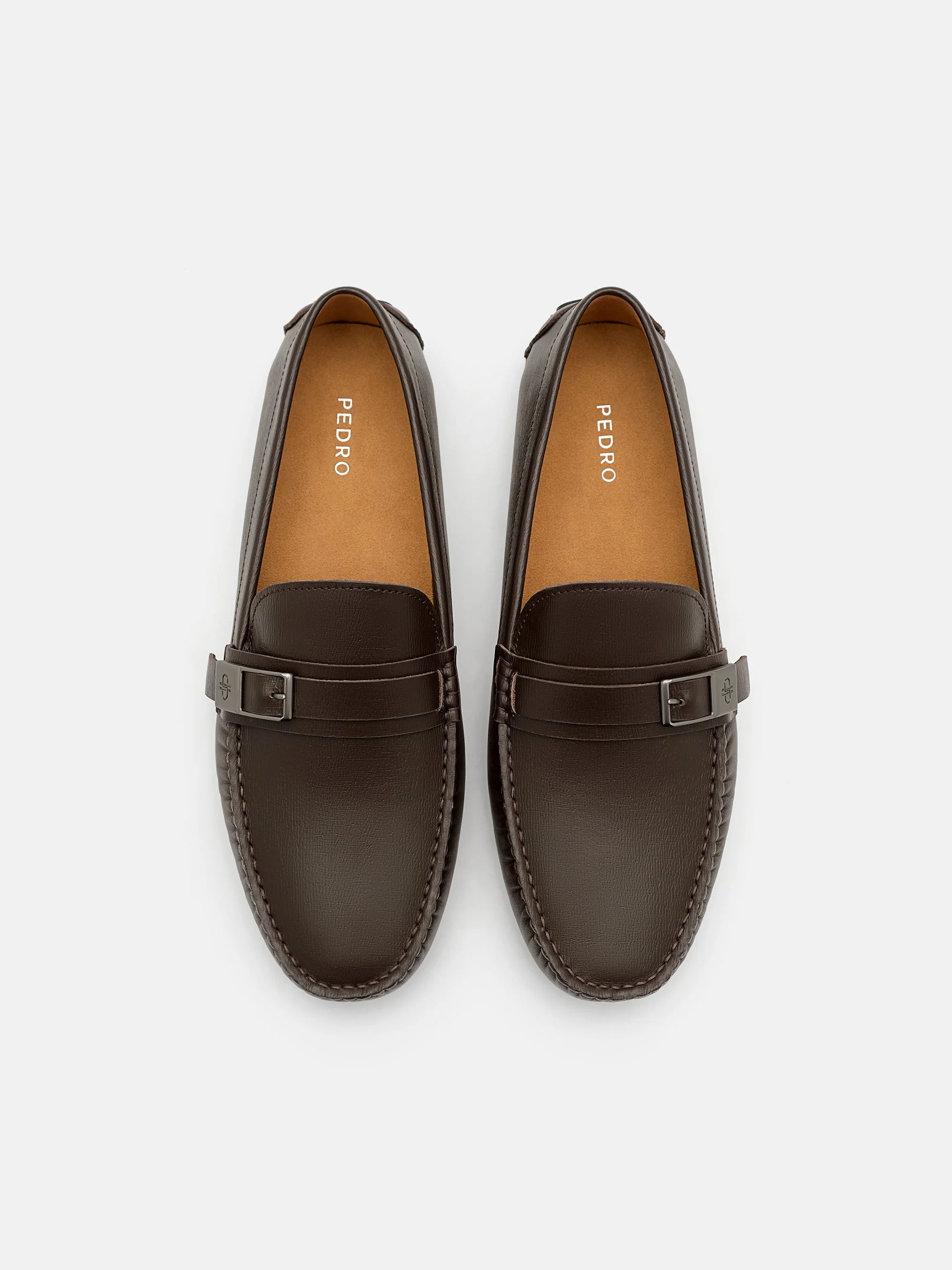 Embossed Leather Driving Shoes - Image 3