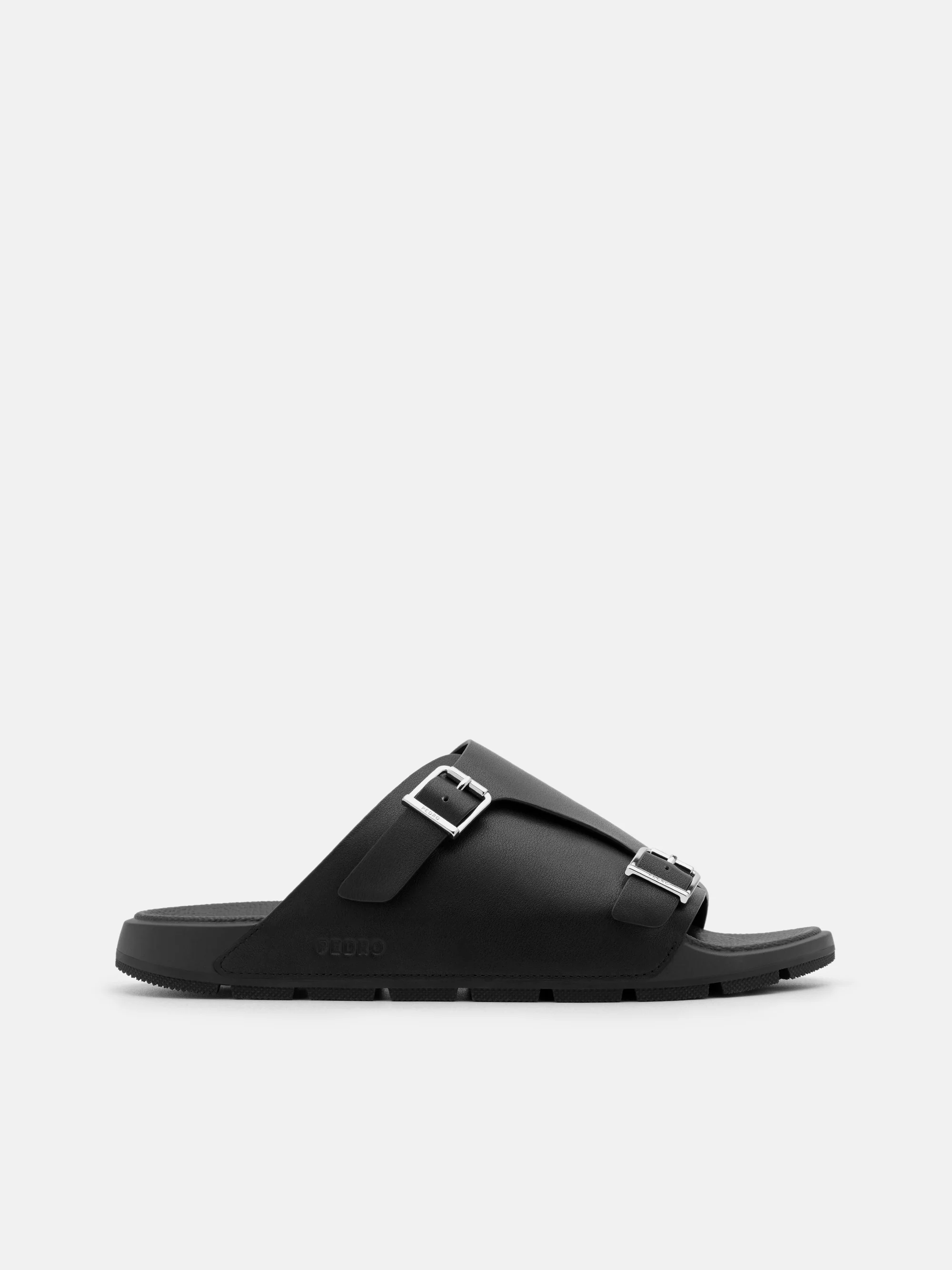 Leather Buckled Slide Sandals - Image 6