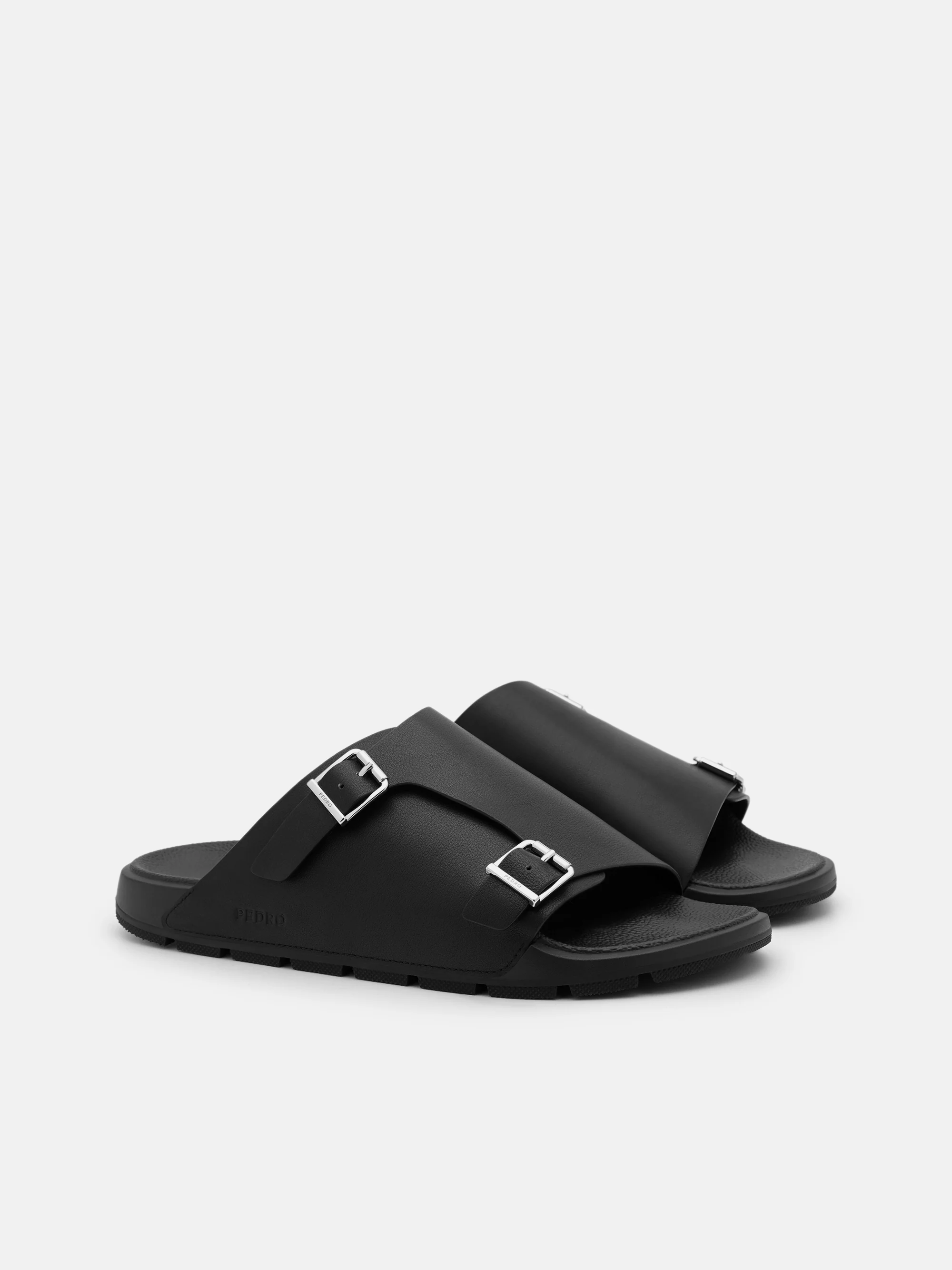 Leather Buckled Slide Sandals - Image 7