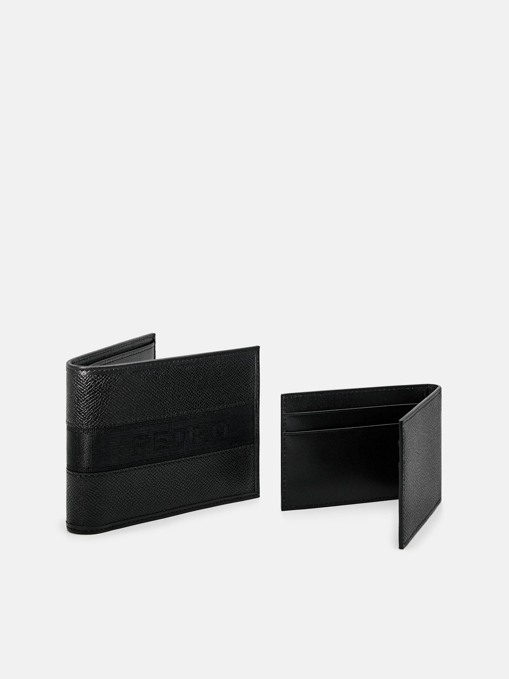 Striped Leather Bi-Fold Wallet with Insert - Image 3