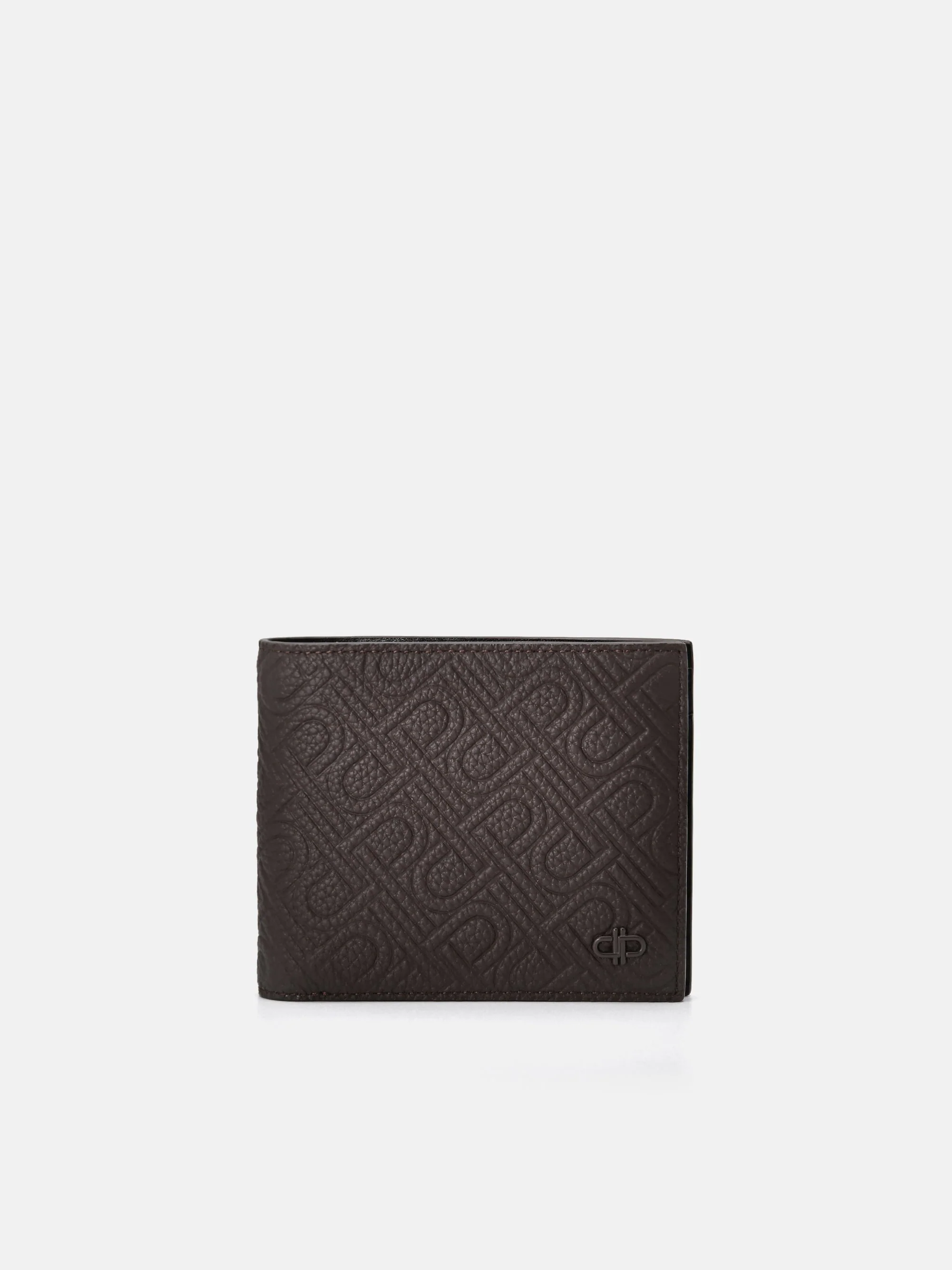 Embossed Leather Bi-Fold Flip Wallet