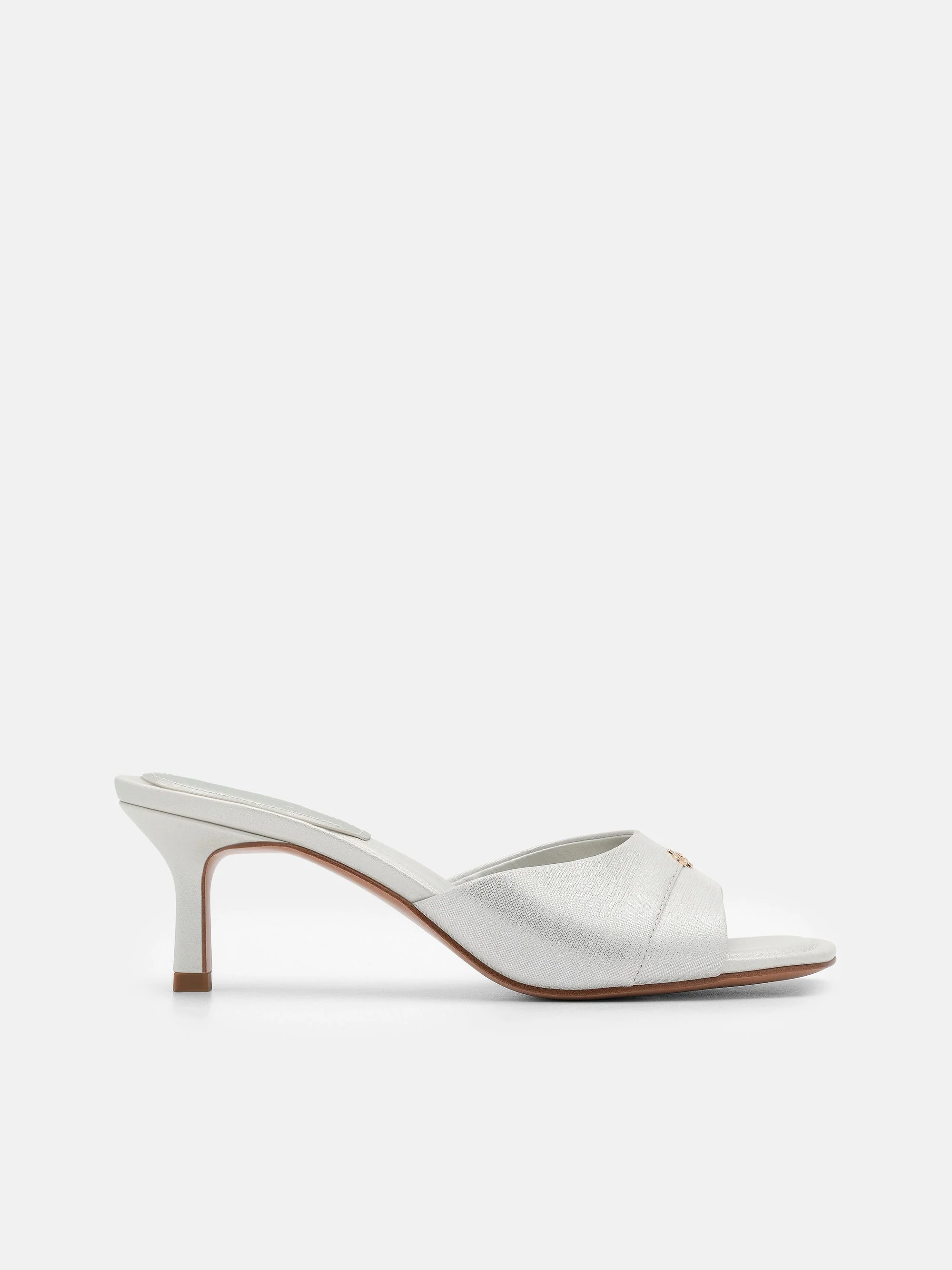 Leather Wide-Band Heel Sandals