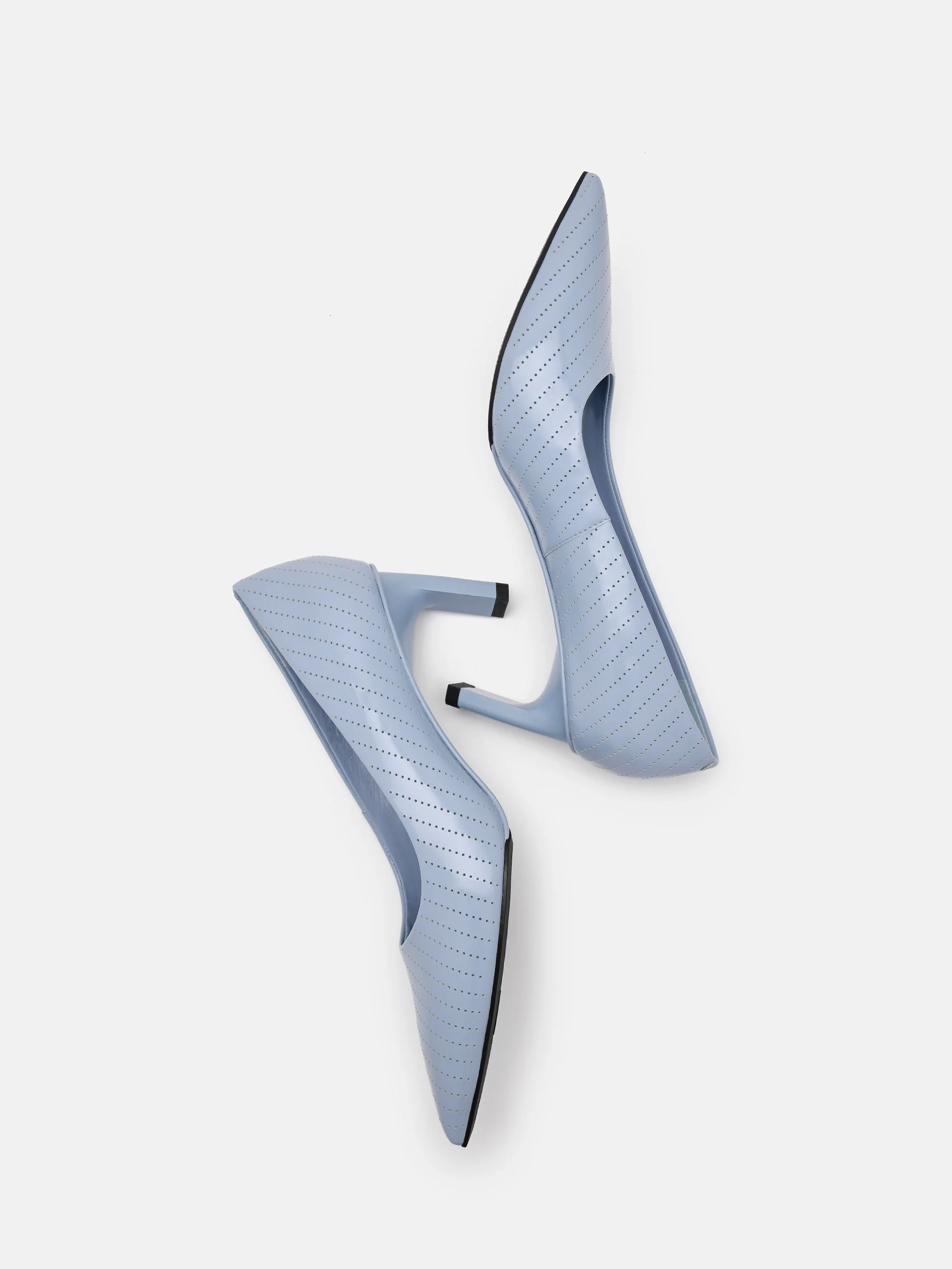 PEDRO Studio Simone Perforated Leather Heel Pumps - Image 5