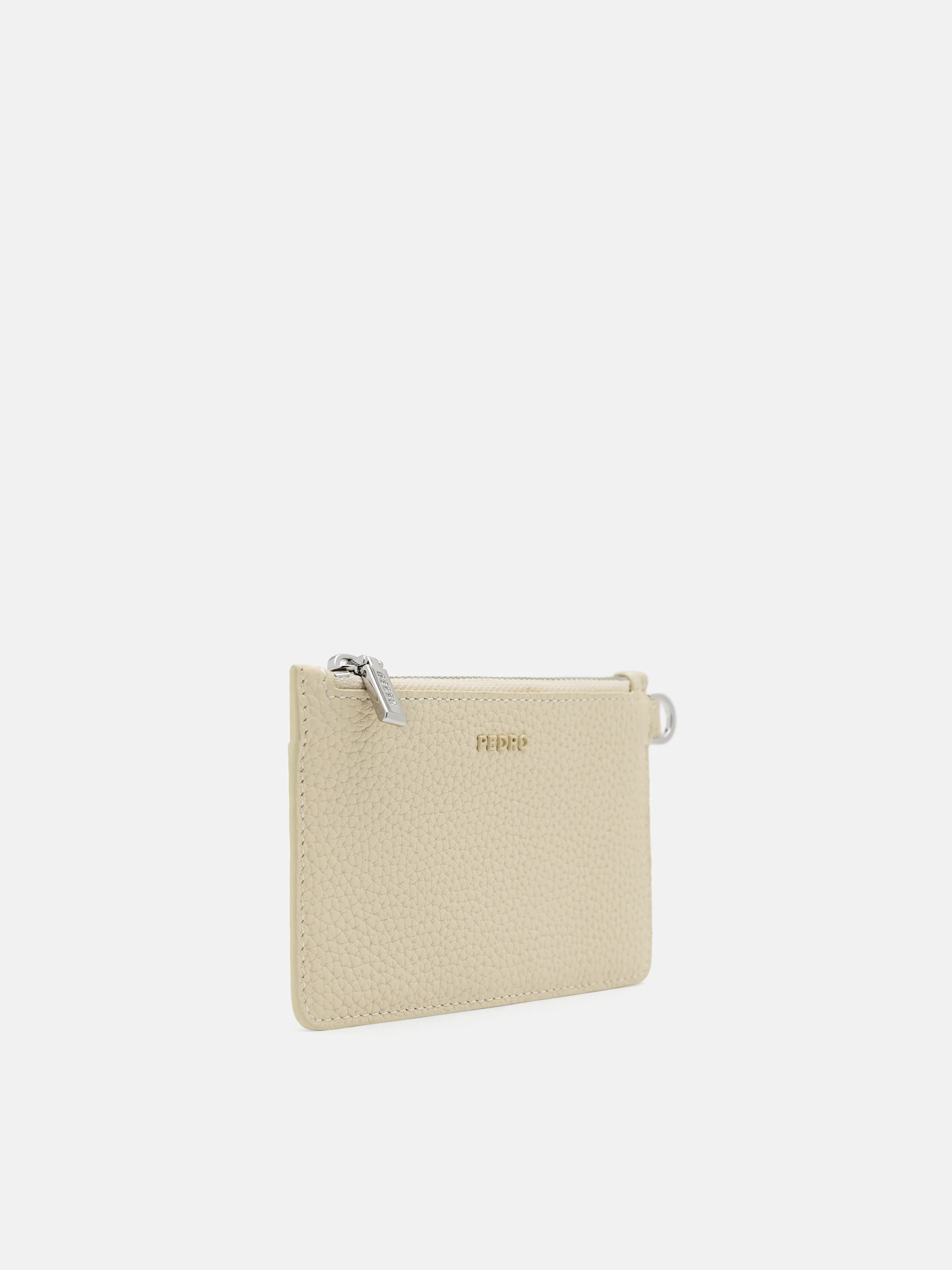 Tumbled Leather Zip Card Holder - Image 2