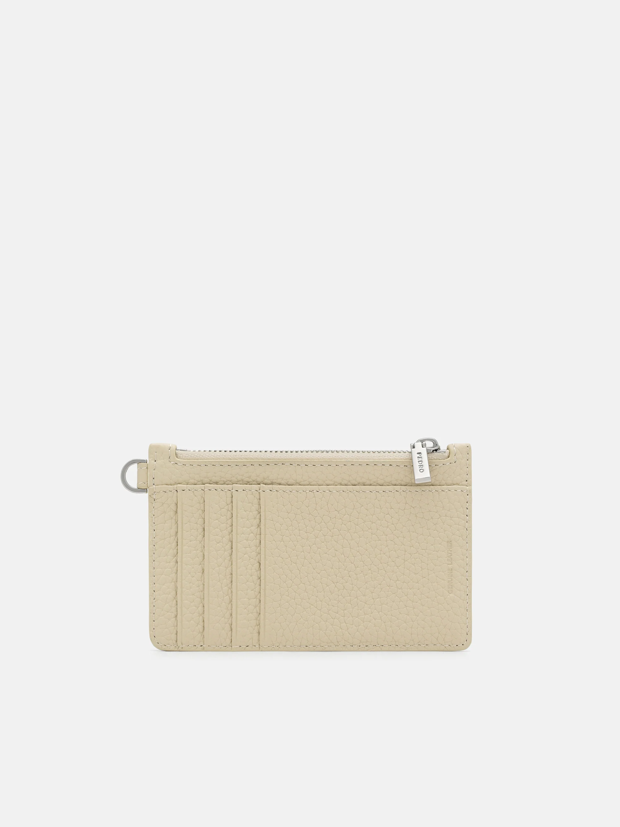 Tumbled Leather Zip Card Holder - Image 3