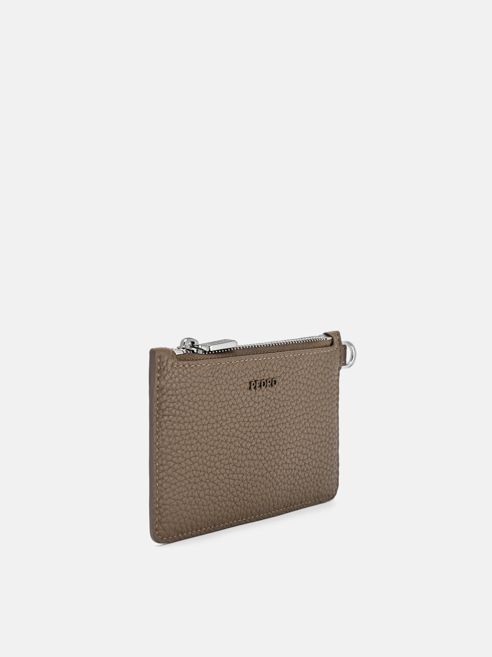 Tumbled Leather Zip Card Holder - Image 6